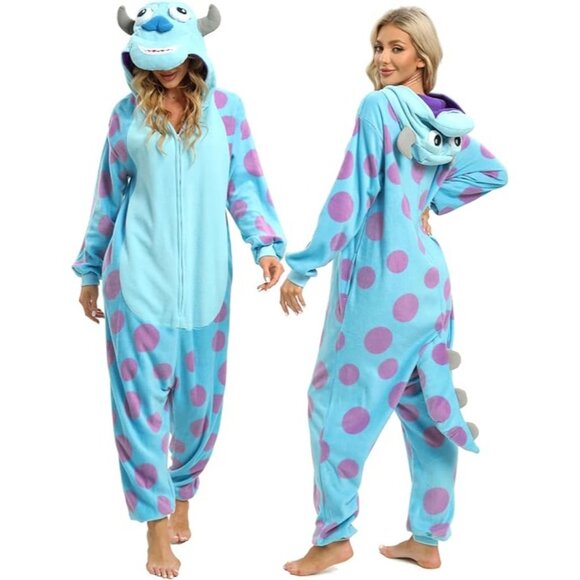 Monster's Inc Sully Slim Fit Unisex Adult Onesie XL Cosplay Halloween - Picture 1 of 5